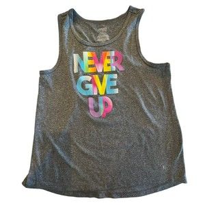 Danskin Never Give Up Girls Tank Size XL 14-16 Grey